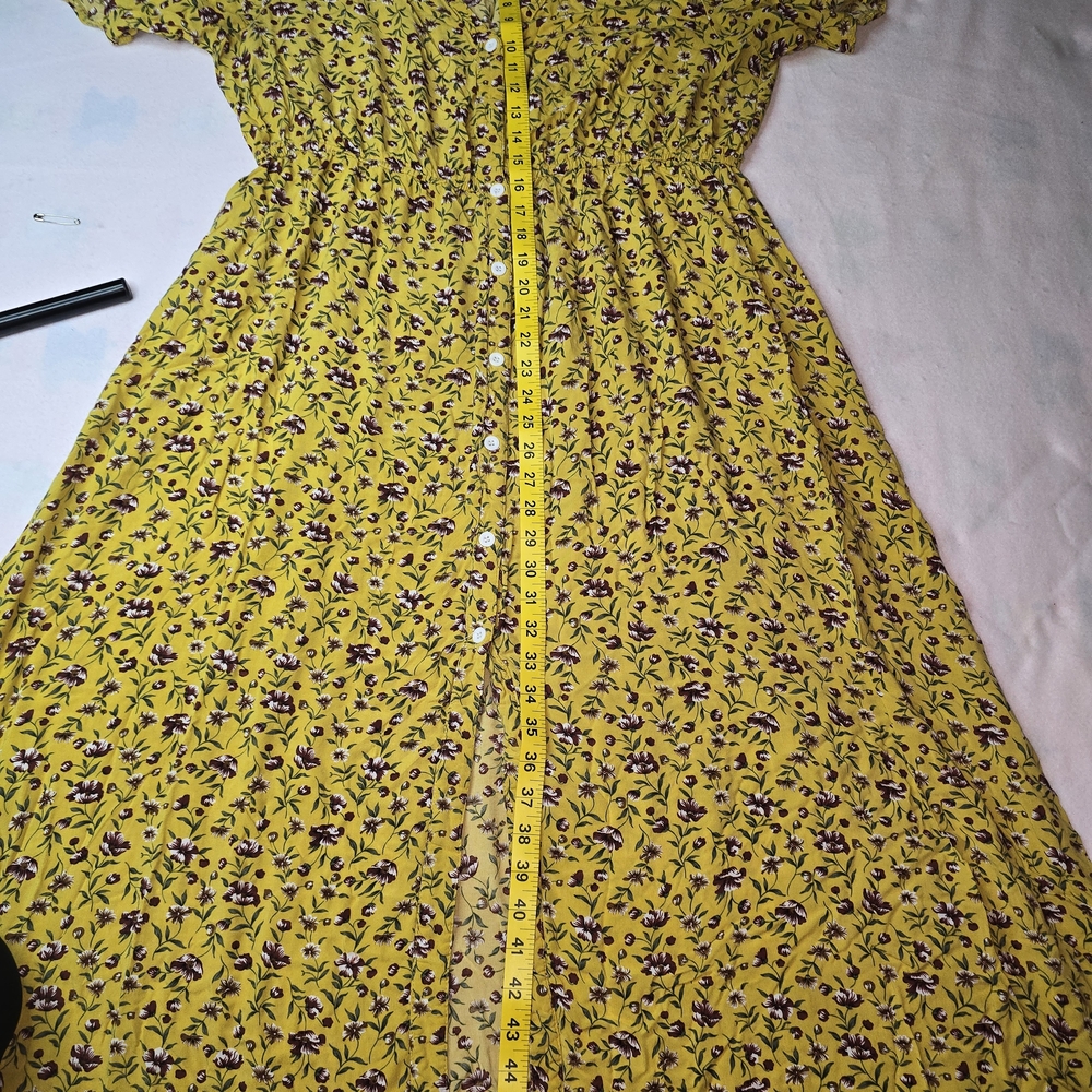 Sunlit Yellow Floral Button-Front Maxi Dress - Picture 5 of 8